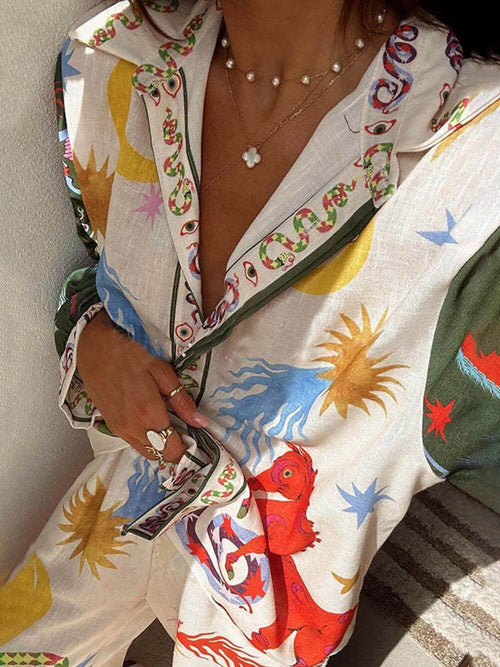 Amara | Print set with long sleeve shirt