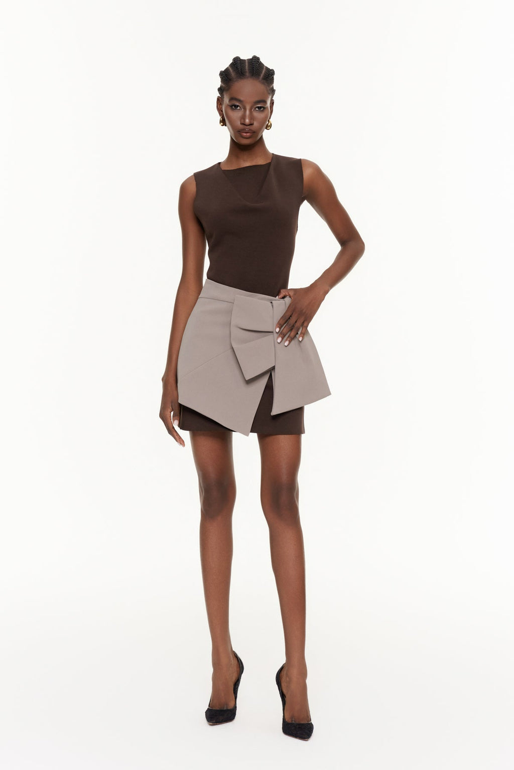 Wangi Sleeveless Bow Mini Dress